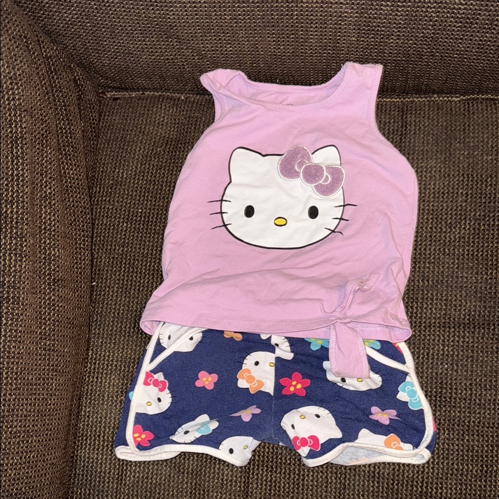 Hello Kitty Pink and Navy Kids Matching Set